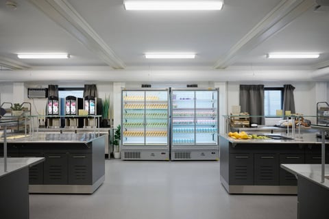 Shared facilities in modular accommodation for workers