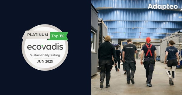 Adapteo ranks in top 1% globally with EcoVadis Platinum rating